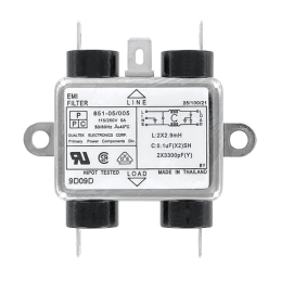 1 pcs : 851-05/005 - LINE FILTER 115V/250VAC 5A CHAS