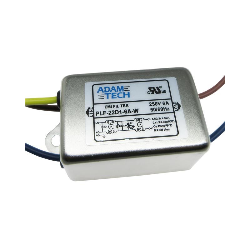 1 pcs : PLF-22D1-6A-W - LINE FILTER 115V/250VAC 6A CHAS
