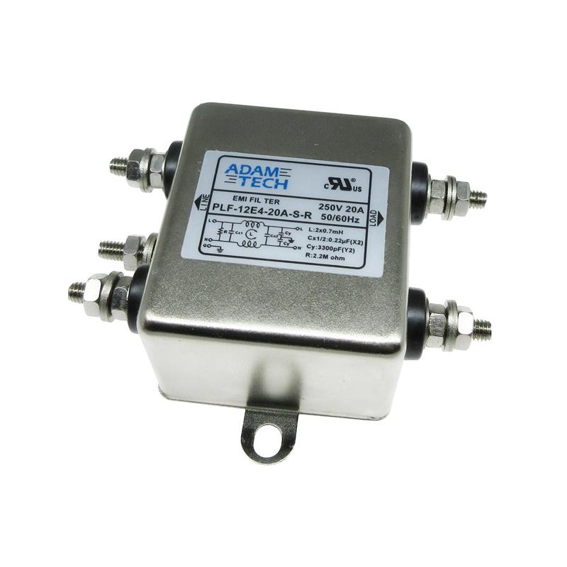 1 pcs : PLF-12E4-20A-S-R - LINE FILTER 115V/250VAC 20A CHAS