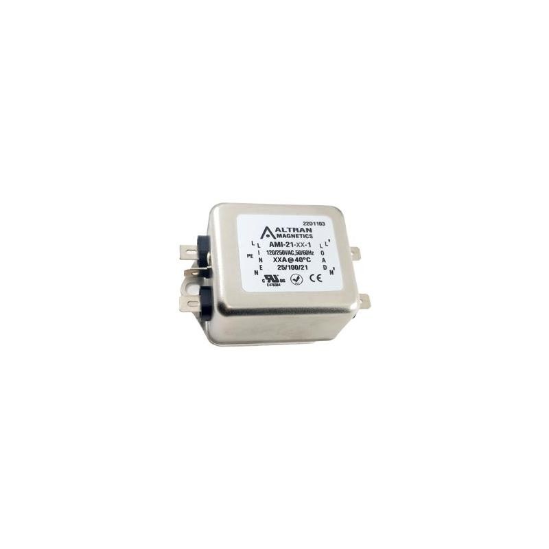1 pcs : AMI-21-12-3 - LINE FILTER 250VAC 12A CHASSIS