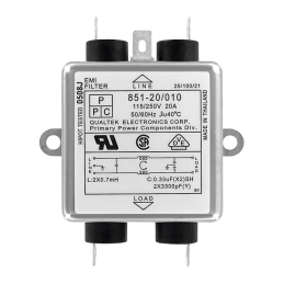 1 pcs : 851-20/010 - LINE FILTER 115V/250VAC 20A CHAS