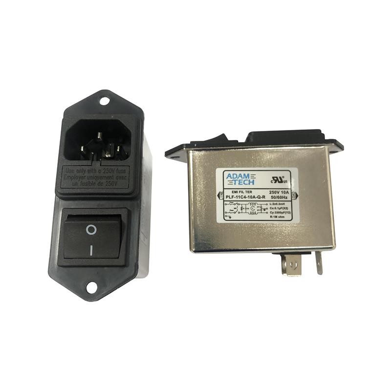 1 pcs : PLF-11C4-10A-Q-R - LINE FILTER 115V/250VAC 10A PNL