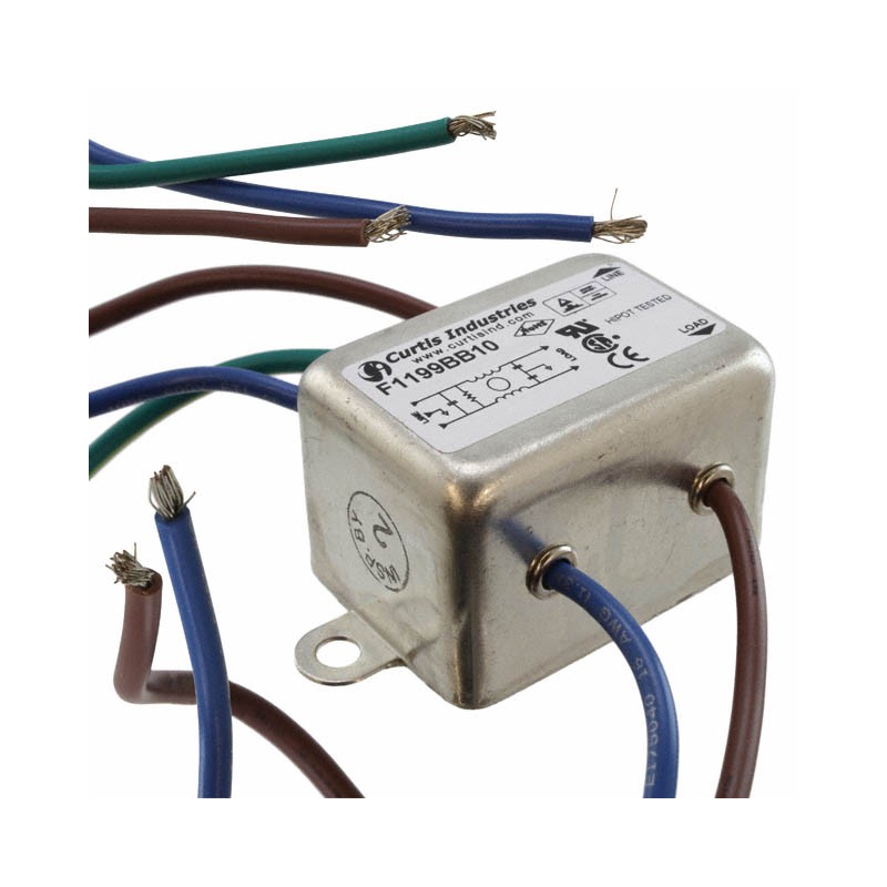 1 pcs : F1199BB10 - LINE FILTER 250VAC 10A CHASSIS