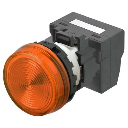1 pcs - Omron M22N Series Orange Indicator, 24V, 22mm Mounting Hole Size, IP66