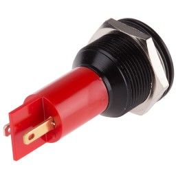 1 pcs - RS PRO Red Panel Mount Indicator, 115 V dc, 230V ac, 19mm Mounting Hole Size