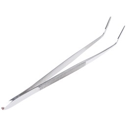 1 pcs - RS PRO 150 mm, Stainless Steel, Flat, Serrated, Tweezers