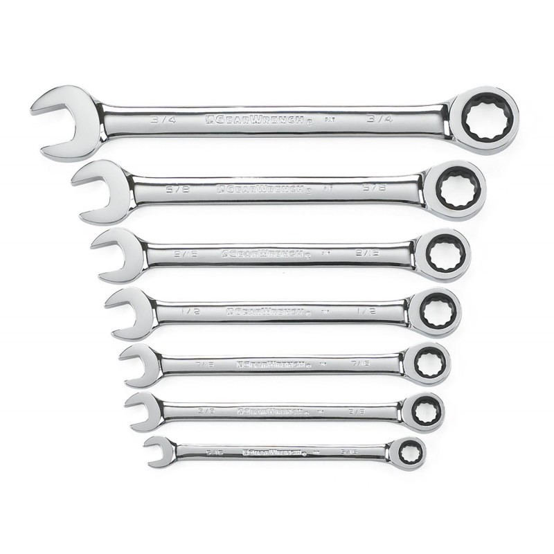 1 Set - GearWrench 7-Piece Spanner Set, 5/16 - 3/4 in