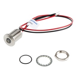 1 pcs - RS PRO Yellow Panel Mount Indicator, 10.8 - 13.2V dc, 10mm Mounting Hole Size, Lead Wires Termination, IP67