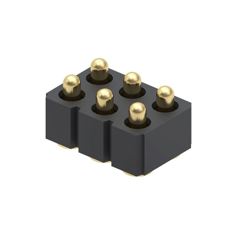 1 pcs : 813-22-006-30-001101 - CONN SPRING PISTON 6POS SMD