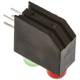 1 pcs - Dialight 552-0212F, Green & Red Right Angle PCB LED Indicator, 2 LEDs, Through Hole 2.55 V, 3 V