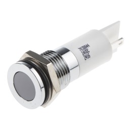1 pcs - RS PRO White Panel Mount Indicator, 24V dc, 14mm Mounting Hole Size, Solder Tab Termination, IP67