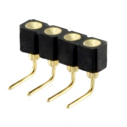 1 pcs : 399-10-104-10-007000 - CONN SPRING TARGET 4POS R/A PCB