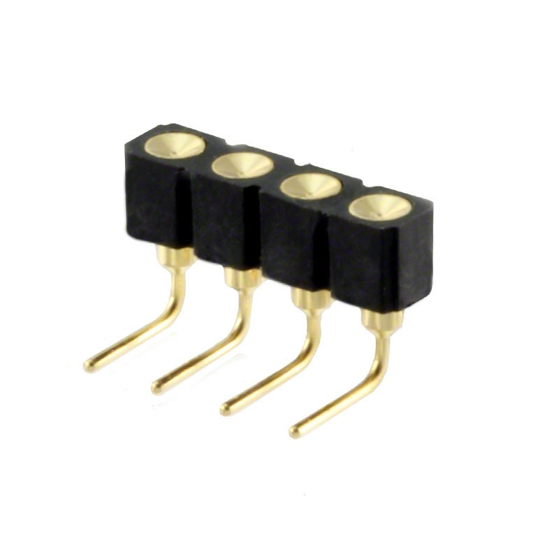 1 pcs : 399-10-104-10-007000 - CONN SPRING TARGET 4POS R/A PCB