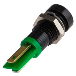 1 pcs - RS PRO Green Panel Mount Indicator, 2V dc, 8mm Mounting Hole Size, Solder Tab Termination