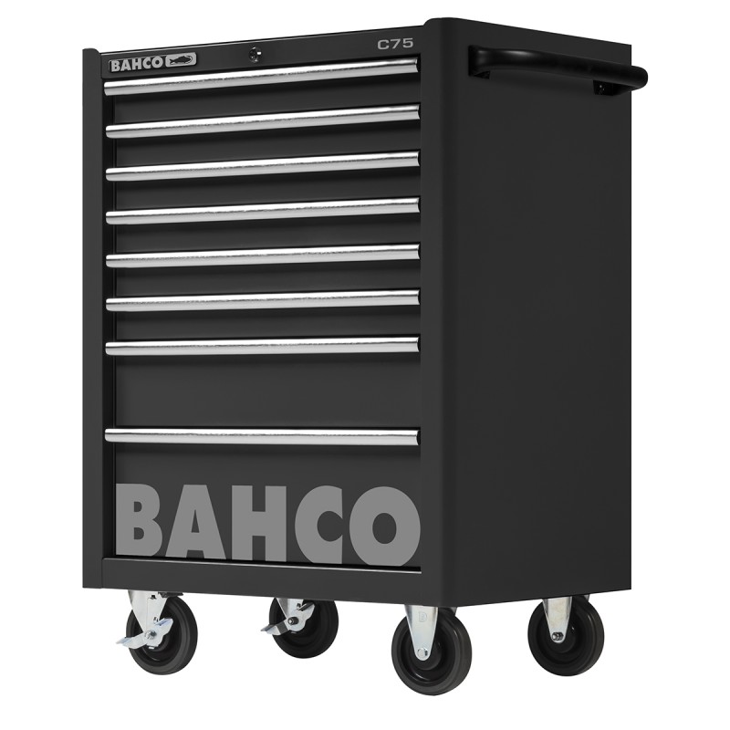 1 pcs - Bahco 8 drawer Stainless Steel (Top) Wheeled Tool Chest, 985mm x 677mm x 501mm