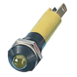 1 pcs - CML Innovative Technologies Yellow Panel Mount Indicator, 24V, 8mm Mounting Hole Size, Solder Tab Termination, IP67