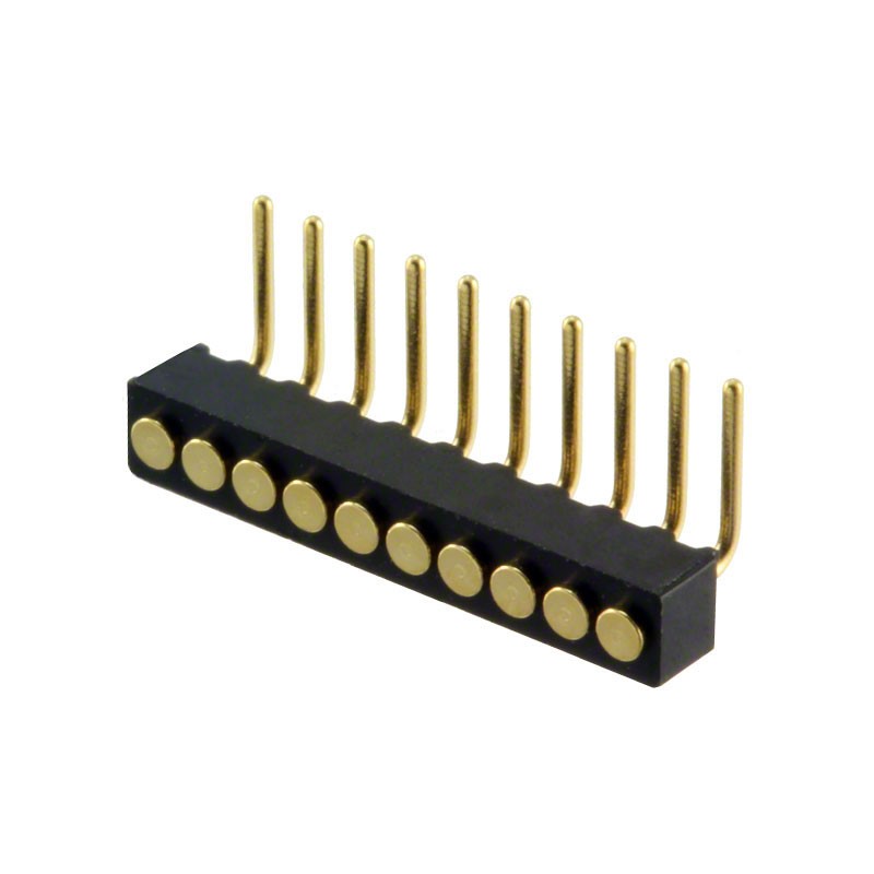 1 pcs : 856-10-010-20-001000 - CONN SPRING TARGET 10POS R/A PCB