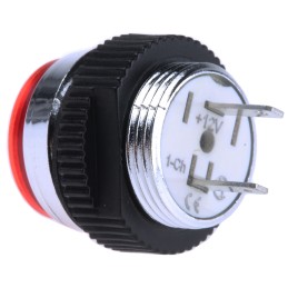 1 pcs - Signal Construct Red Panel Mount Indicator, 12 - 14V, 16mm Mounting Hole Size, IP67