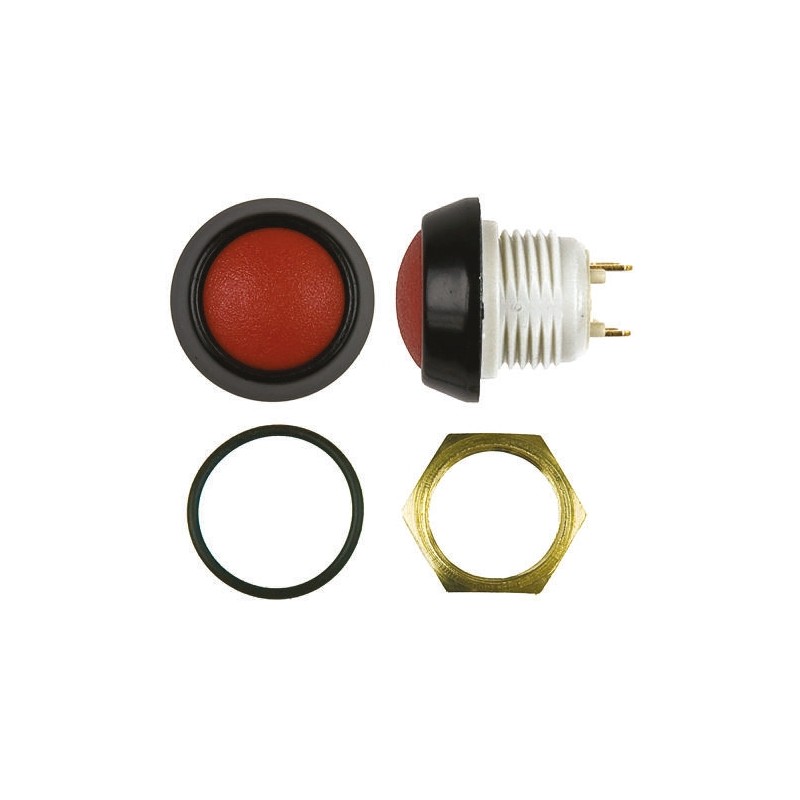 1 pcs - ITW Switches 48 Series Miniature Push Button Switch, Latching, Panel Mount, 13.6mm Cutout, SPST, Clear LED, 48V dc, IP67