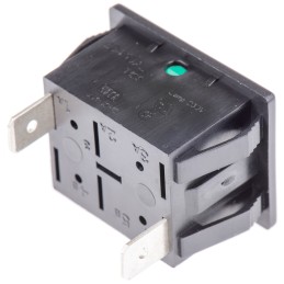 1 pcs - Arcolectric (Bulgin) Ltd Green Neon Panel Mount Indicator, 230V ac, 30 x 22.1mm Mounting Hole Size