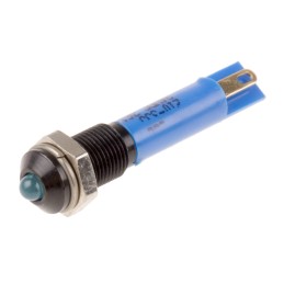 1 pcs - RS PRO Blue Panel Mount Indicator, 24V dc, 6mm Mounting Hole Size, Solder Tab Termination
