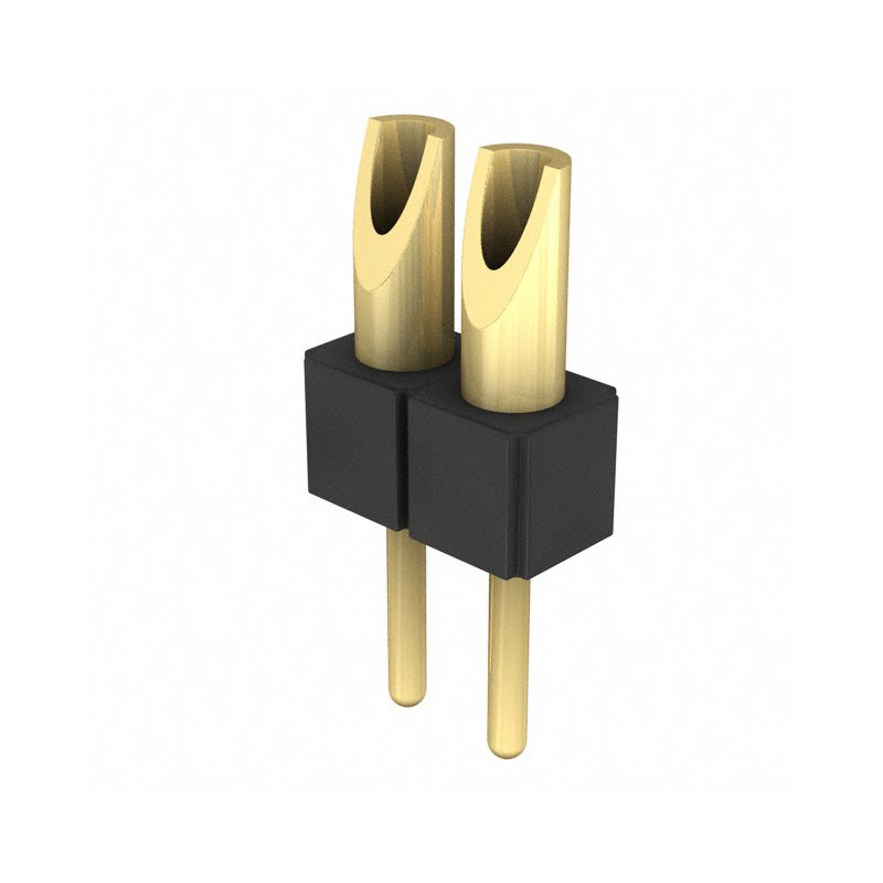 1 pcs : 800-10-002-10-007000 - CONN HDR STRIP SOLDER 2POS GOLD