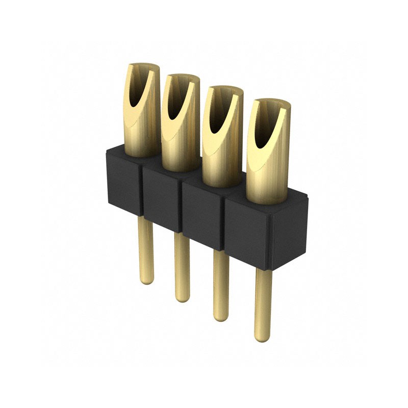 1 pcs : 800-10-004-10-007000 - CONN HDR STRIP SOLDER 4POS GOLD