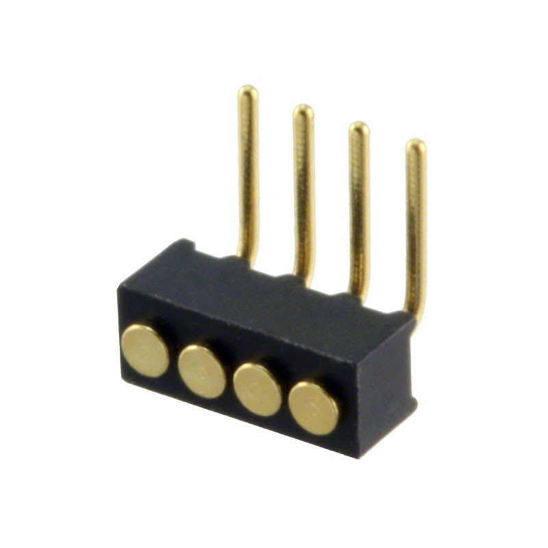 1 pcs : 856-10-004-20-001000 - CONN SPRING TARGET 4POS R/A PCB