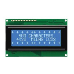 1 pcs - Midas MC42005A6W-BNMLW-V2 A Alphanumeric LCD Display, Blue on White, 4 Rows by 20 Characters, Transmissive
