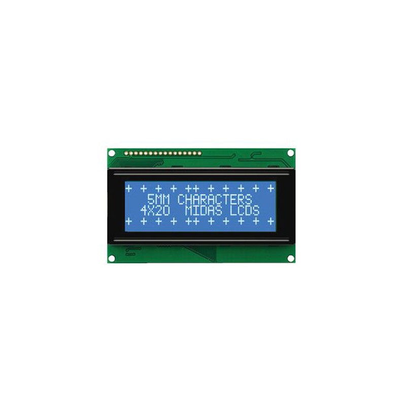 1 pcs - Midas MC42005A6W-BNMLW-V2 A Alphanumeric LCD Display, Blue on White, 4 Rows by 20 Characters, Transmissive