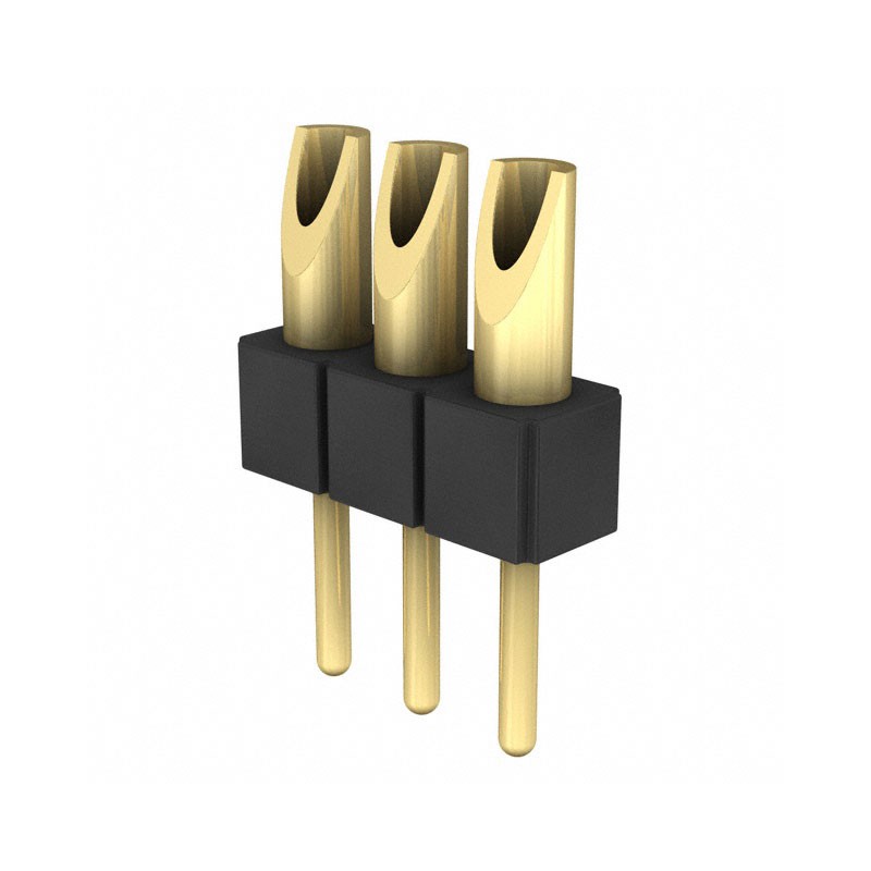 1 pcs : 800-10-003-10-007000 - CONN HDR STRIP SOLDER 3POS GOLD