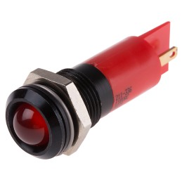 1 pcs - RS PRO Red Panel Mount Indicator, 110V ac, 14.5mm Mounting Hole Size, Solder Tab Termination, IP40