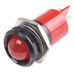 1 pcs - RS PRO Red Panel Mount Indicator, 22mm Mounting Hole Size, Solder Tab Termination
