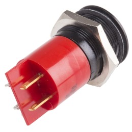 1 pcs - RS PRO Red Panel Mount Indicator, 22mm Mounting Hole Size, Solder Tab Termination