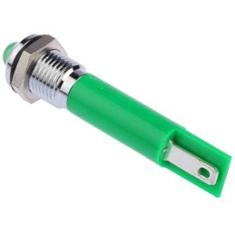 1 pcs - RS PRO Green Panel Mount Indicator, 24V dc, 8mm Mounting Hole Size, Solder Tab Termination, IP67