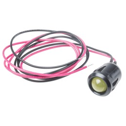 1 pcs - RS PRO Yellow Panel Mount Indicator, 12V dc, 14mm Mounting Hole Size, Lead Wires Termination