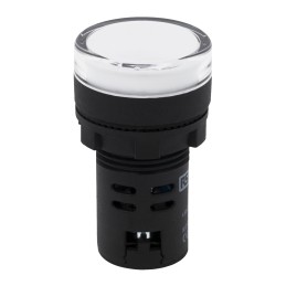 1 pcs - RS PRO, Panel Mount White LED Pilot Light, 22mm Cutout, IP65, Round, 24V ac/dc