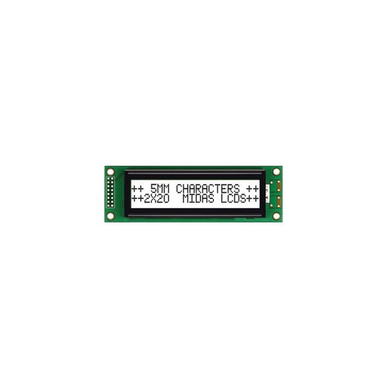 1 pcs - Midas MC22005A6W-FPTLW-V2 A Alphanumeric LCD Display White, 2 Rows by 20 Characters, Transmissive