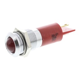 1 pcs - RS PRO Red Panel Mount Indicator, 12V ac, 14mm Mounting Hole Size, Solder Tab Termination