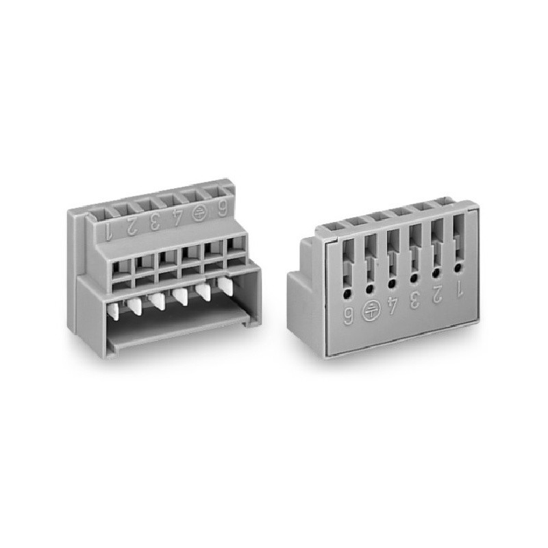 1 pcs : 730-116 - MALE CONNECTOR 6-POLE, GRAY