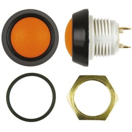 1 pcs - ITW Switches 48 Series Miniature Push Button Switch, Latching, Panel Mount, 13.6mm Cutout, SPST, Clear LED, 48V dc, IP67