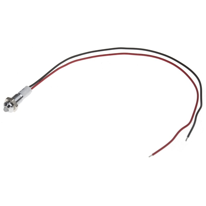 1 pcs - RS PRO Green, Red Panel Mount Indicator, 12V dc, 6mm Mounting Hole Size, Lead Wires Termination, IP67