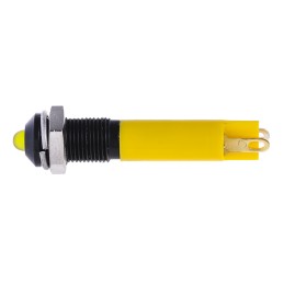 1 pcs - RS PRO Yellow Panel Mount Indicator, 24V dc, 6mm Mounting Hole Size, Solder Tab Termination