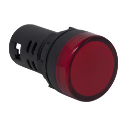 1 pcs - RS PRO, Panel Mount Red LED Pilot Light, 22mm Cutout, IP65, Round, 12V ac/dc