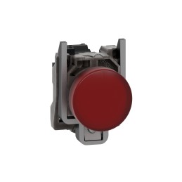 1 pcs - Schneider Electric, Harmony XB4, Panel Mount Red LED Pilot Light, 22mm Cutout, IP66, IP67, IP69(IP69K), 24V ac/dc