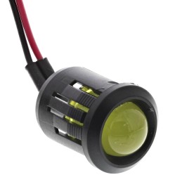 1 pcs - RS PRO Yellow Panel Mount Indicator, 24V dc, 14mm Mounting Hole Size, Lead Wires Termination