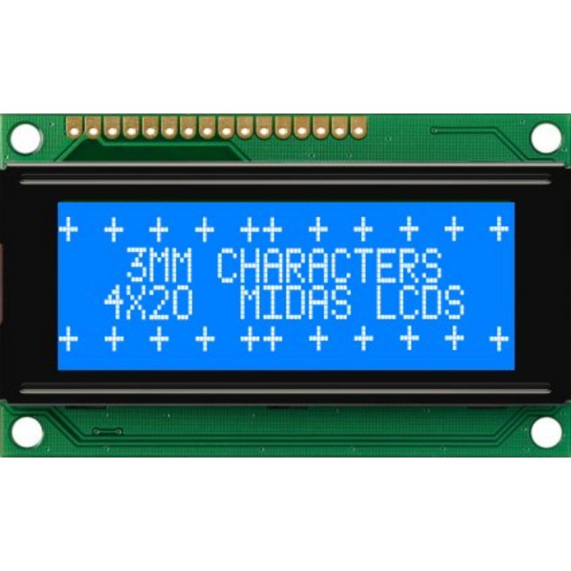 1 pcs - Midas MC42004A6WK-BNMLW-V2 Alphanumeric LCD Alphanumeric Display, 4 Rows by 20 Characters