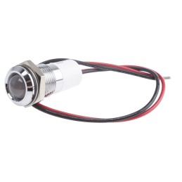 1 pcs - RS PRO White Panel Mount Indicator, 220V ac, 14mm Mounting Hole Size, Lead Wires Termination, IP67