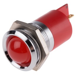 1 pcs - RS PRO Red Panel Mount Indicator, 12V, 22mm Mounting Hole Size, Solder Tab Termination