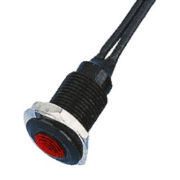1 pcs - Oxley Red Panel Mount Indicator, 110V ac, 10.2mm Mounting Hole Size, Lead Wires Termination, IP66